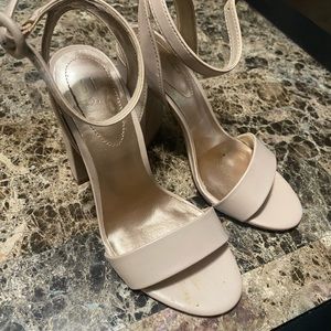 Mix No.6 Nude Block Heels. Size 6